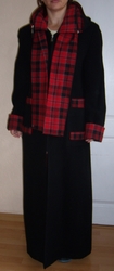 Пальто из шерсти с капюшоном и шарфом,  размер 38
