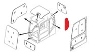 Стекло кабины левое за дверью (триплекс) 4651657  HITACHI серия ZAXIS-