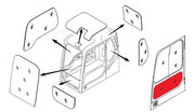 Стекло двери нижнее (триплекс) 4651658  HITACHI серия ZAXIS-3